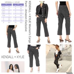 Kendall and Kylie 2X plus size black acid cargo pants NWT